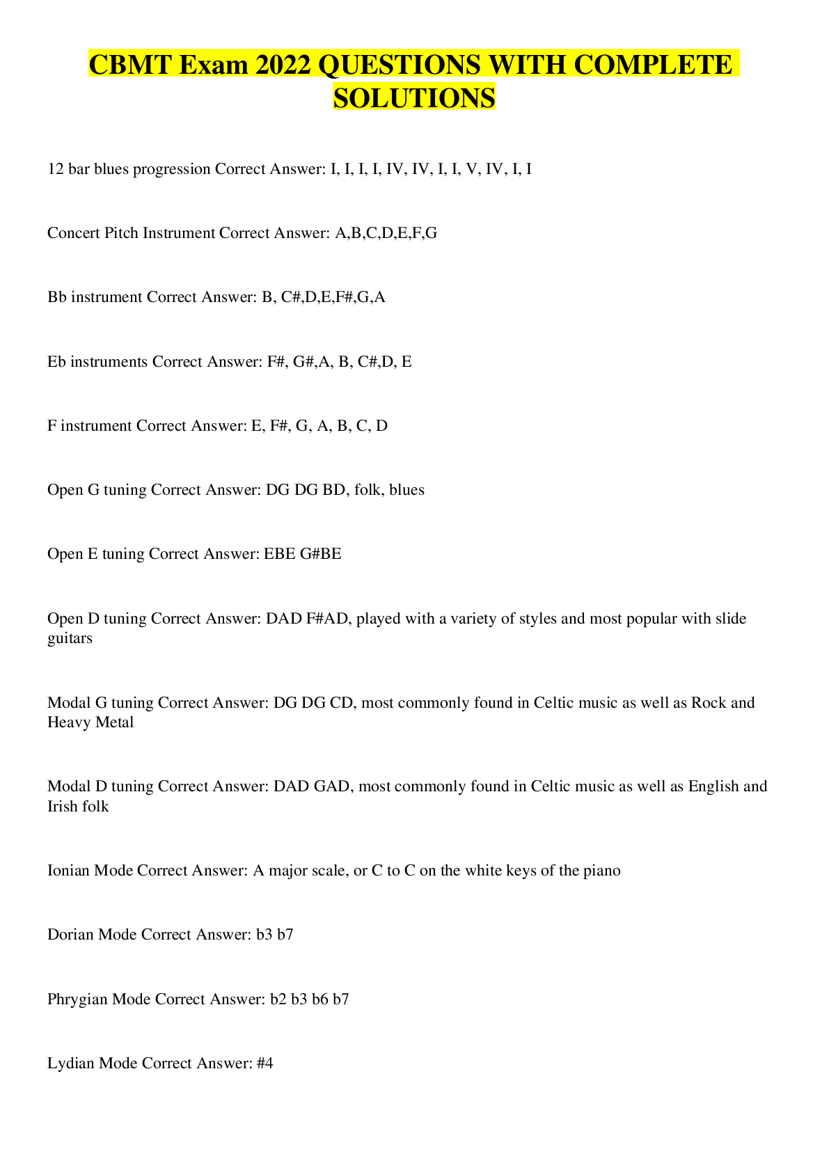 Preview image for CBMT Exam 2022 QUESTIONS WITH COMPLETE SOLUTIONS